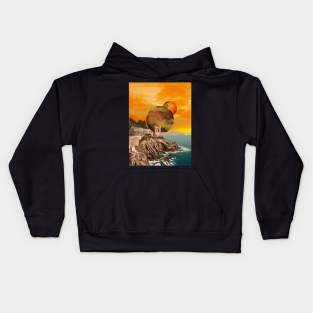 Just Beyond The Coast - Surreal/Collage Art Kids Hoodie